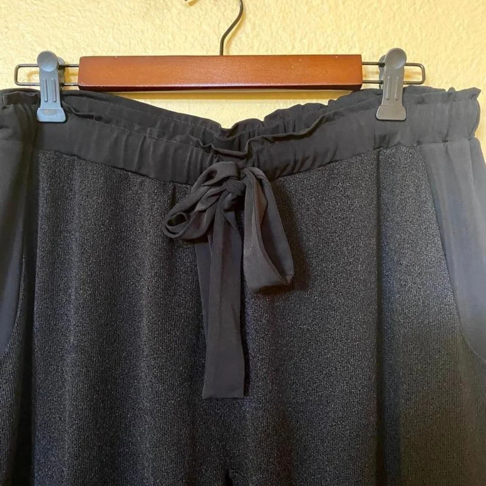 Eva Varro Sheer Drawstring Jogger Pant Size L Black - Picture 5 of 8